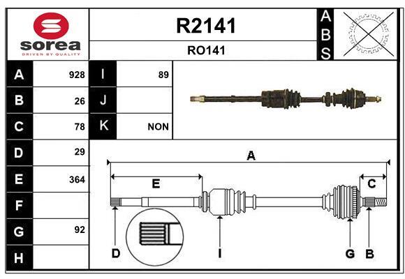 Arbre de transmission SNRA R2141 pour supprimer les vibrations sur Rover 200 et 400