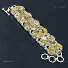 Natural Copper Bumble Bee Jasper New Chain Daughter Bracelet 925 Sterling Silver