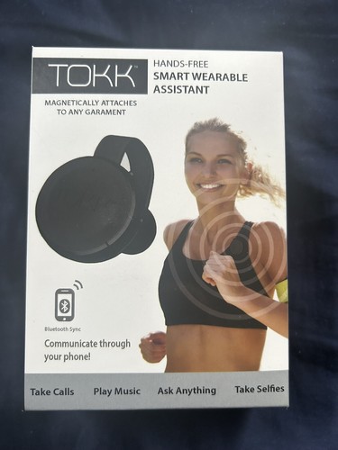 TOKK Smart Wearable Assistant Hands-Free Bluetooth Sync Speaker Phone, Black NEW - 第 1/1 張圖片