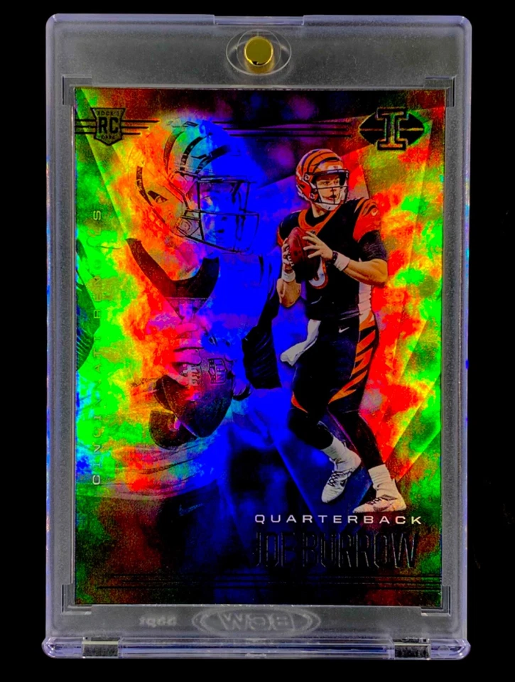 Tarjeta de radiocontrol Joe Burrow refractor negro novato holograma arco iris base de lámina - BENGALS Foto 3 de 4