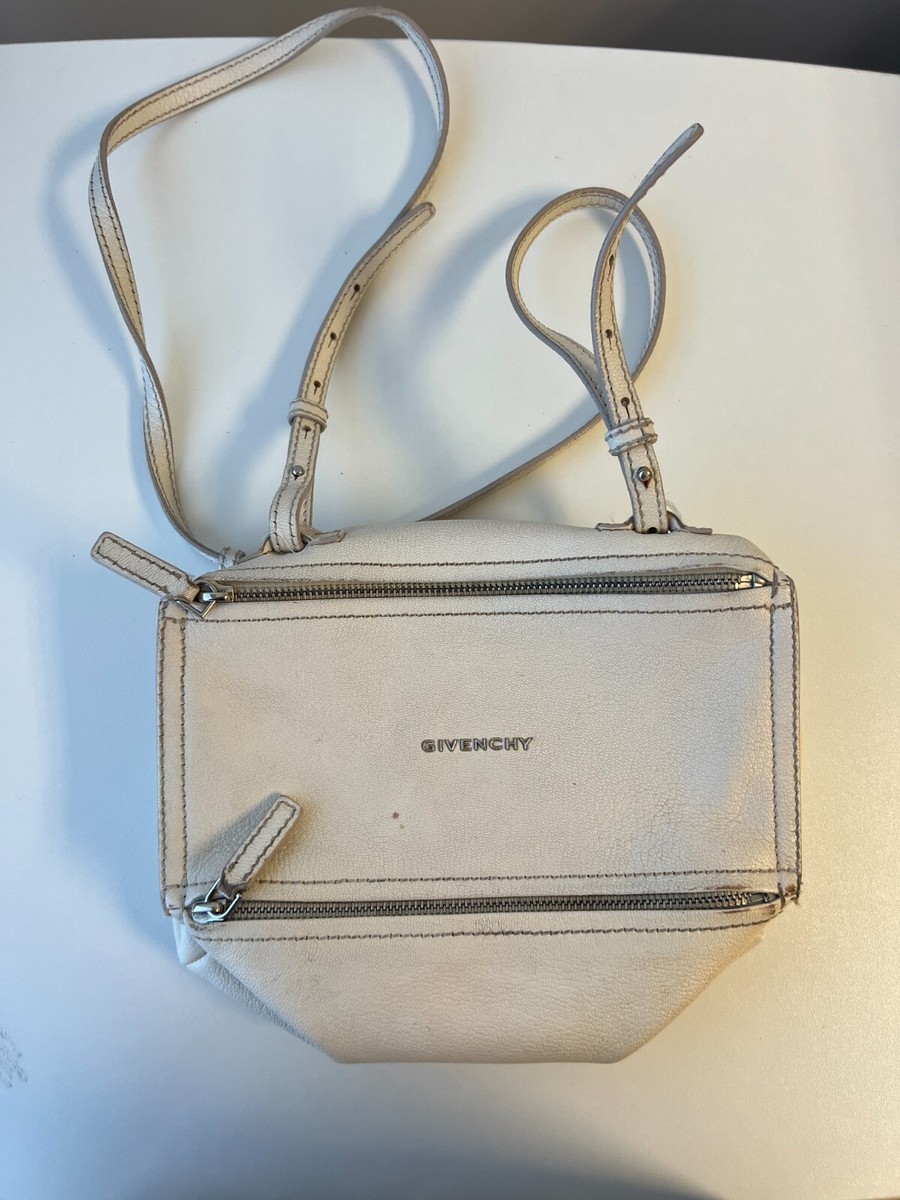 GIVENCHY Pandora Cream Beige Textured Leather Shoulder Bag | eBay
