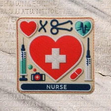 Nurse Patch Iron-on Applique Healthcare Badge Doctor Hospital Surgeon