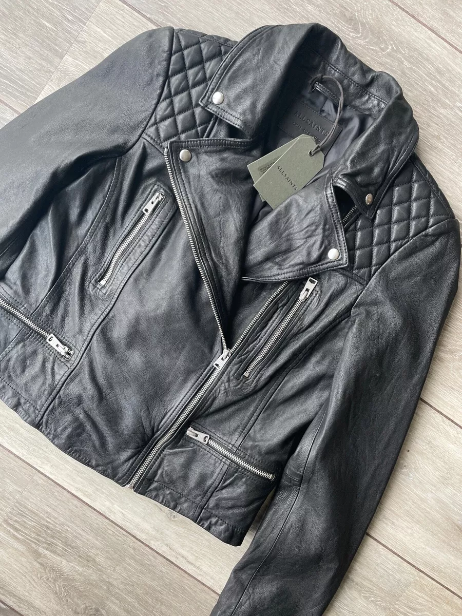 All saints womens top leather jacket sale