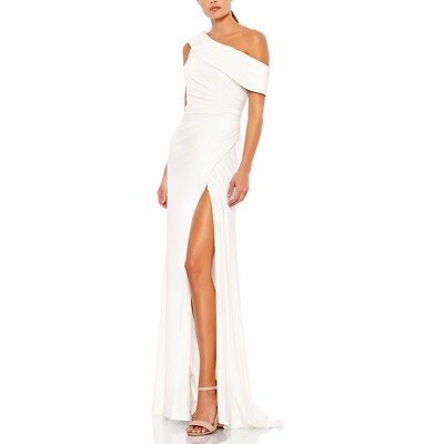 Mac Duggal FoldOver Ruched One Shoulder Jersey Dress, White, size 10 | eBay Mac Duggal FoldOver Ruched One Shoulder Jersey Dress, White, size 10 | eBay