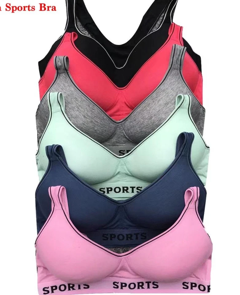 3-6 Sujetadores Deportivos Para Mujer Yoga Corredor Espalda Moldeada Copa Sujetador 6648 Entrenamiento de Alto Impacto Foto 3 de 4