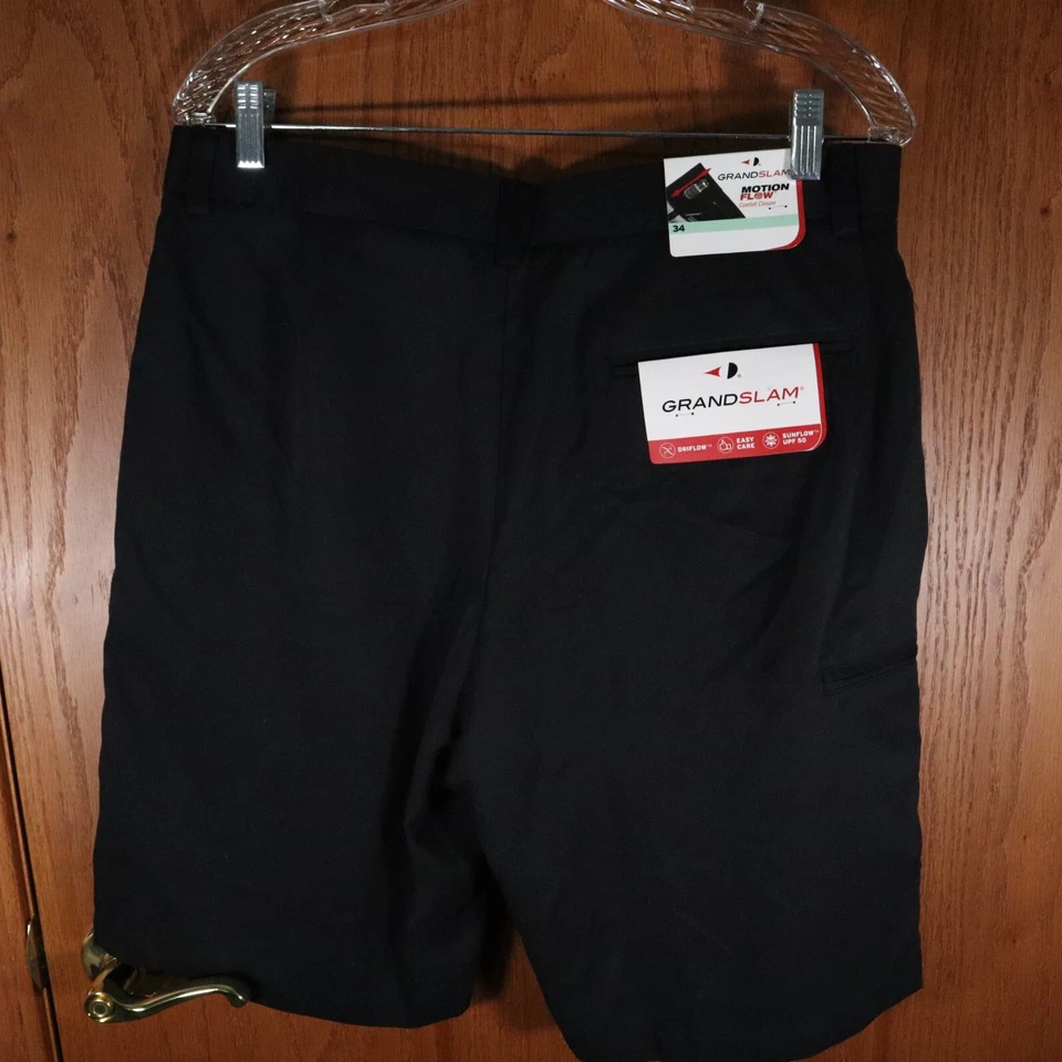 Шорты мужские Grand Slam 34 Motion Flow для гольфа Chino легкий уход производительность черные новые с ценниками - Изображение 2 из 4