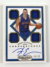 Henry Ellenson 2016 Grand Reserve Cornerstones #140 4 Patch Auto #43/99 Pistons