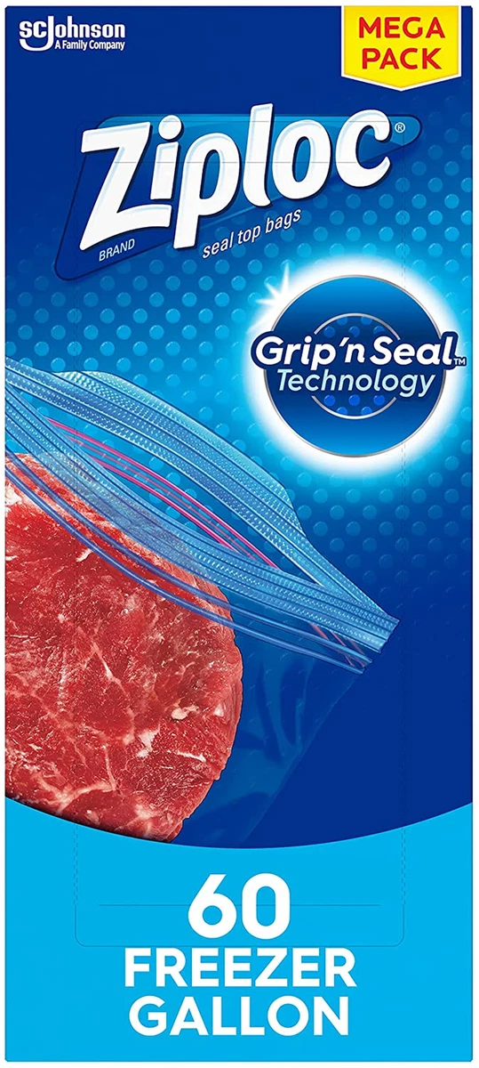 Ziploc Freezer Protection Bags, Gallon, Grip N Seal Top Technology