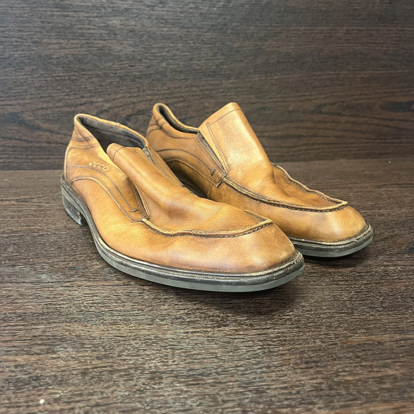 Scarpe uomo Ecco mocassini marroni slip on in pelle taglia 9 US C05180401112