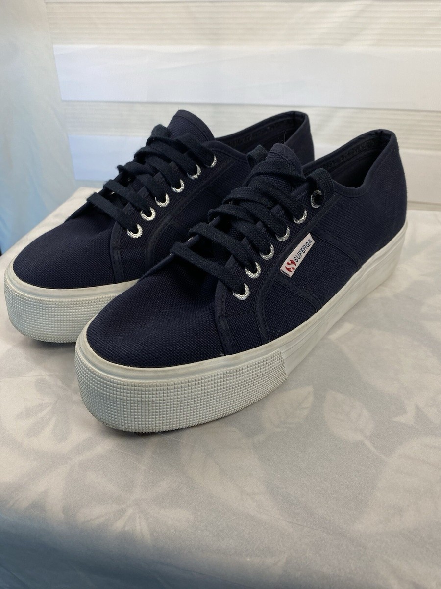 Platform Sneakers Superga Womens Navy Superga Platform Sneakers