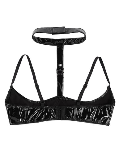 Set reggiseno donna pizzo floreale biancheria intima corda a G lingerie wetLook abbigliamento da notte crop top - Foto 45 di 91