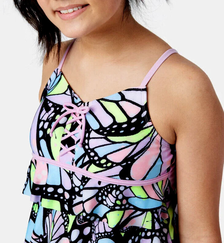 Traje de baño Tankini Bikini con volantes para niñas JUSTICIA TALLA GRANDE 10 12 14 16 18 L XL Foto 4 de 4