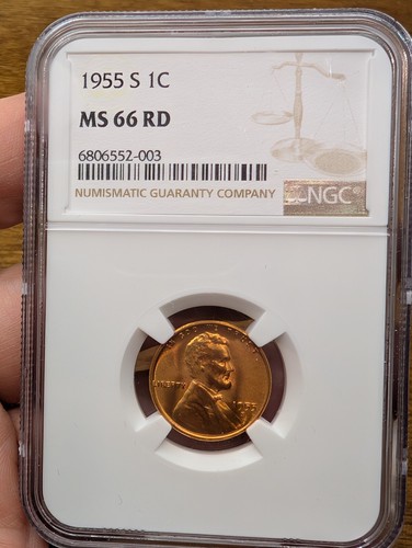 1955-S US 1c NGC MS 66 RD - Picture 5 of 11