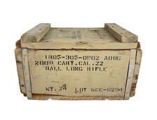 Vintage Military Wooden Ammo Crate Small Arms .22 Ball Long Rifle