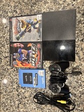 Sony PlayStation 2 Slim black bundle controllers games cables converter