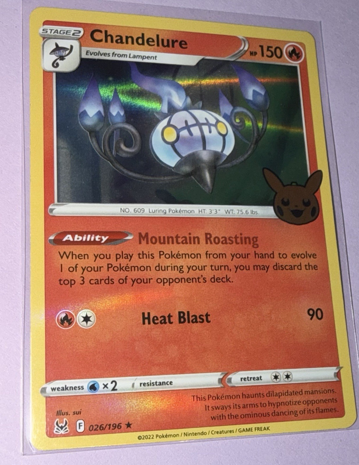 Chandelure 026/196 Trick or Trade Booster  2023 Holo NM