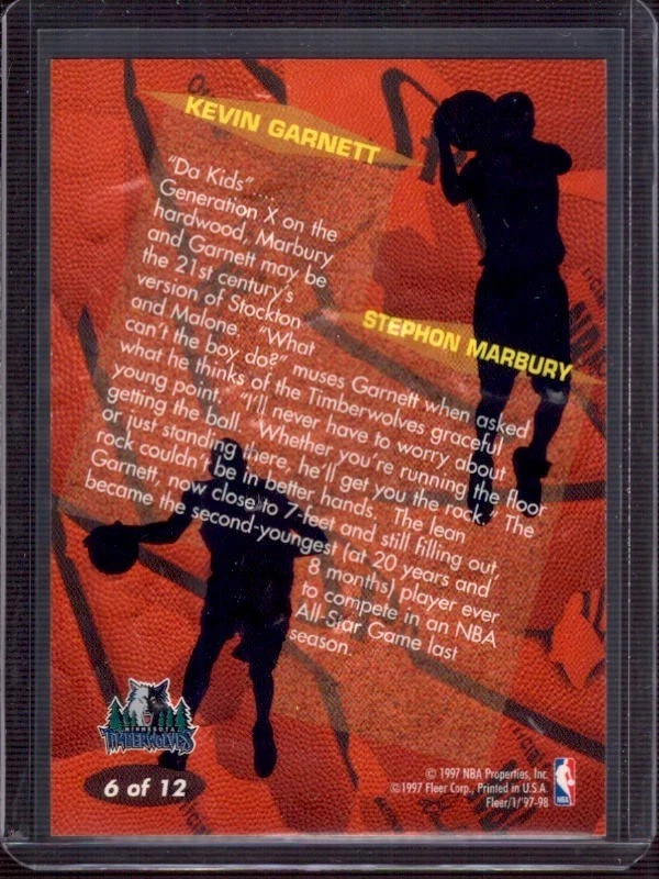 Kevin Garnett / Stephon Marbury 1997-98 Fleer Game Breakers SP Inserto #6 Foto 2 de 2