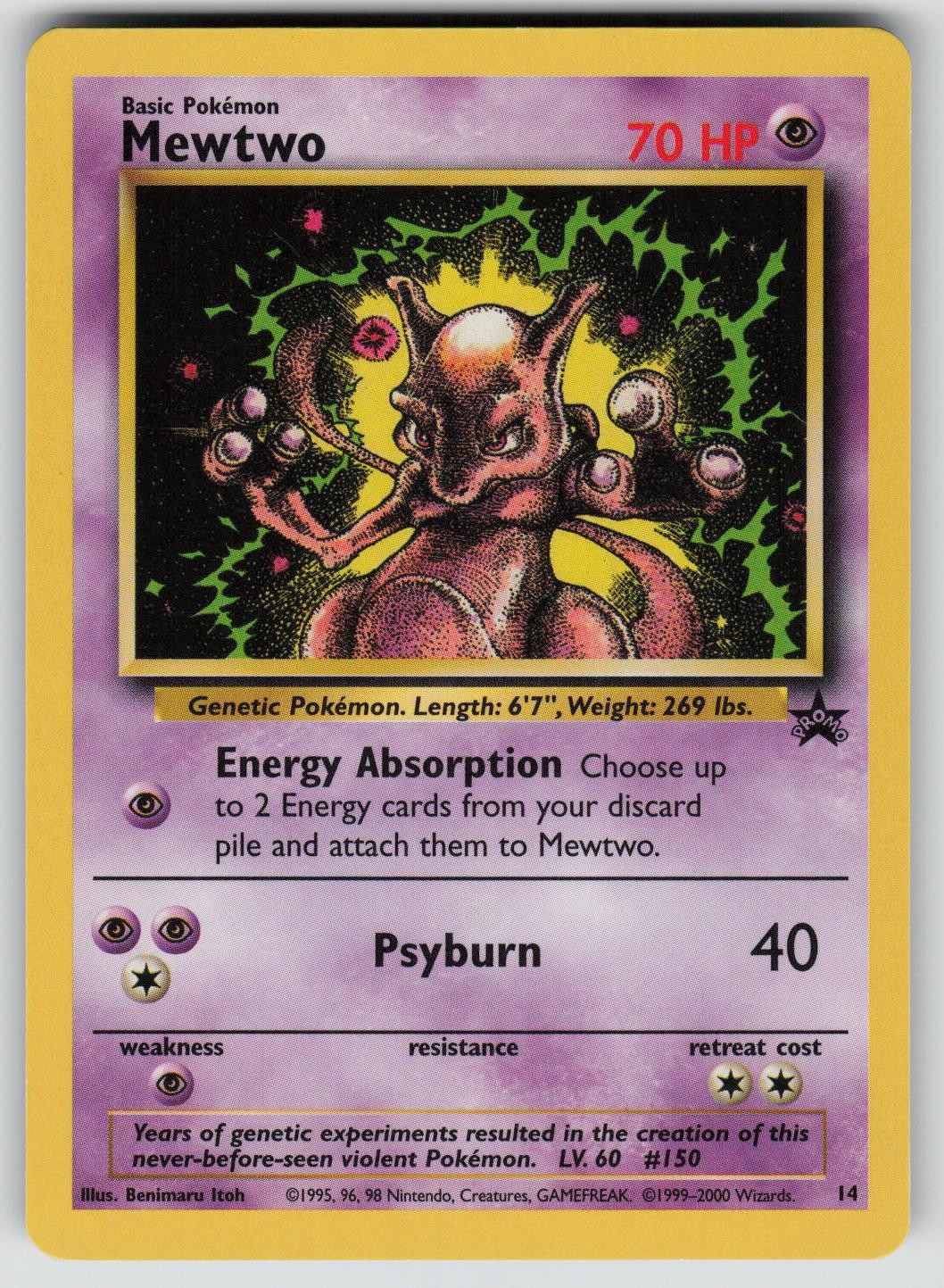 Mewtwo 14 Promo Wizards Black Star Promos Pokemon MP A 1864