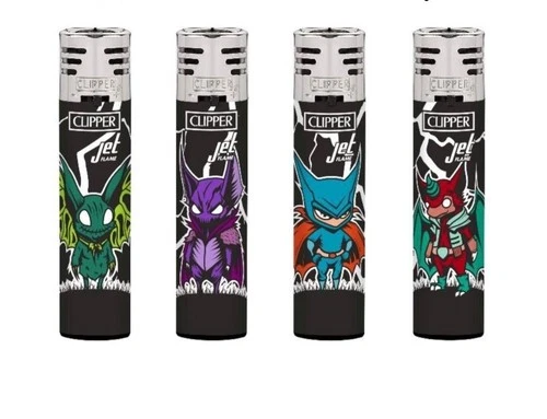 clipper lighters  Jet flame Critter set of 4  WINDPROOF Adjustable flame collec - Picture 1 of 2