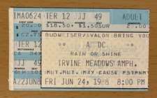 1988 AC/DC BLOW UP YOUR VIDEO TOUR IRVINE CA CONCERT TICKET STUB ANGUS YOUNG