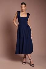 Coast Navy Fit & Flare Dress Womens Occasion Dresses