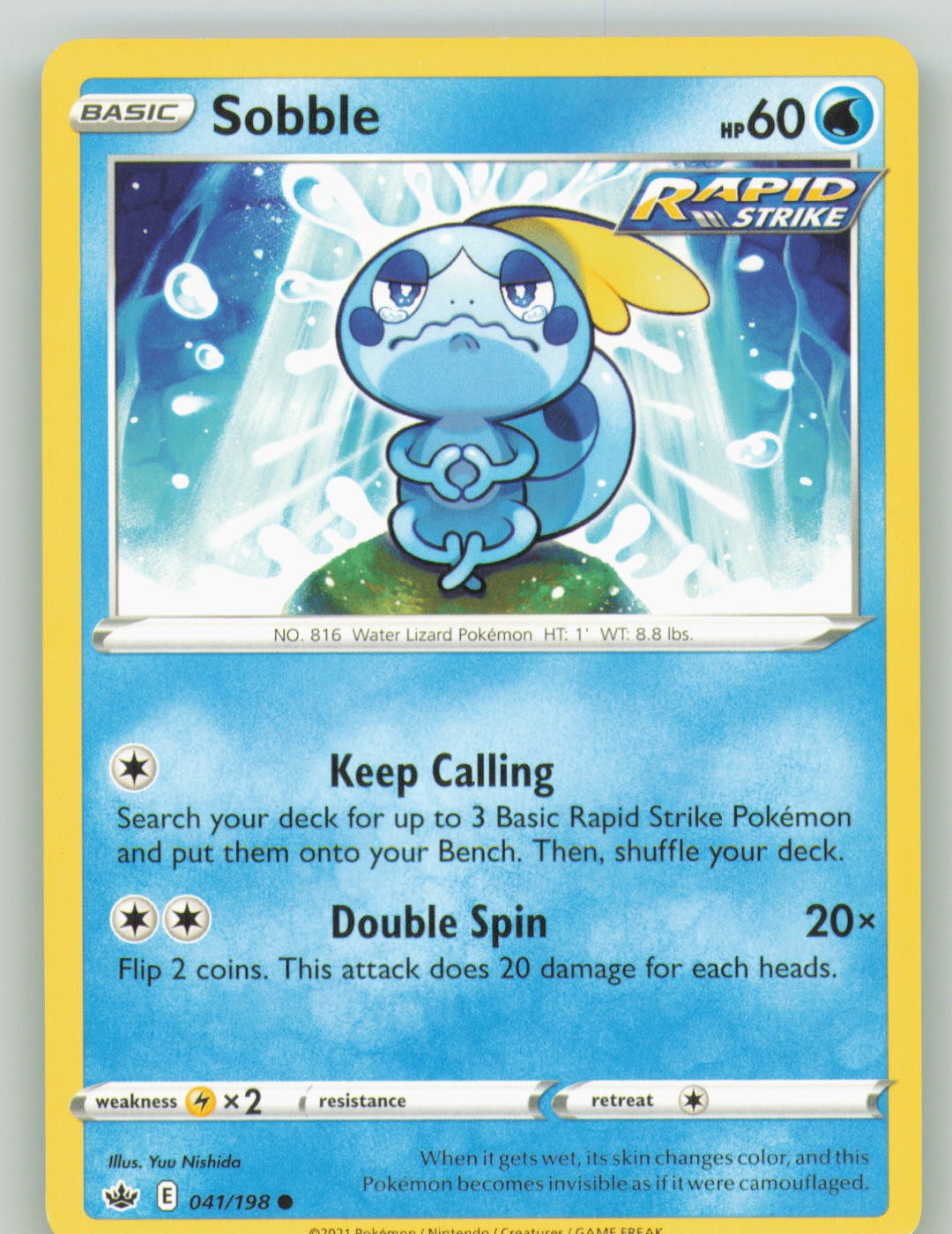 Sobble 041/198 Common Chilling Reign Pokemon Near Mint