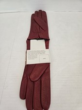 Fownes Red Lined Driving Gloves Womens Size 8.5 Leather WSF-402 FREE SHIPPING