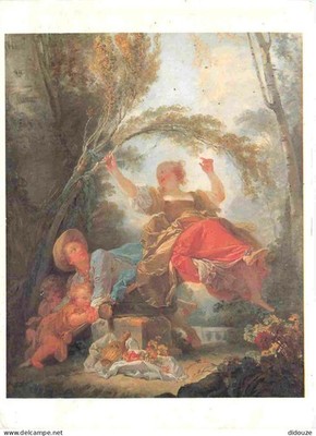 Postkarte - Kunst - Rokoko Malerei - Jean-Honoré Fragonard - La Bascule - Col