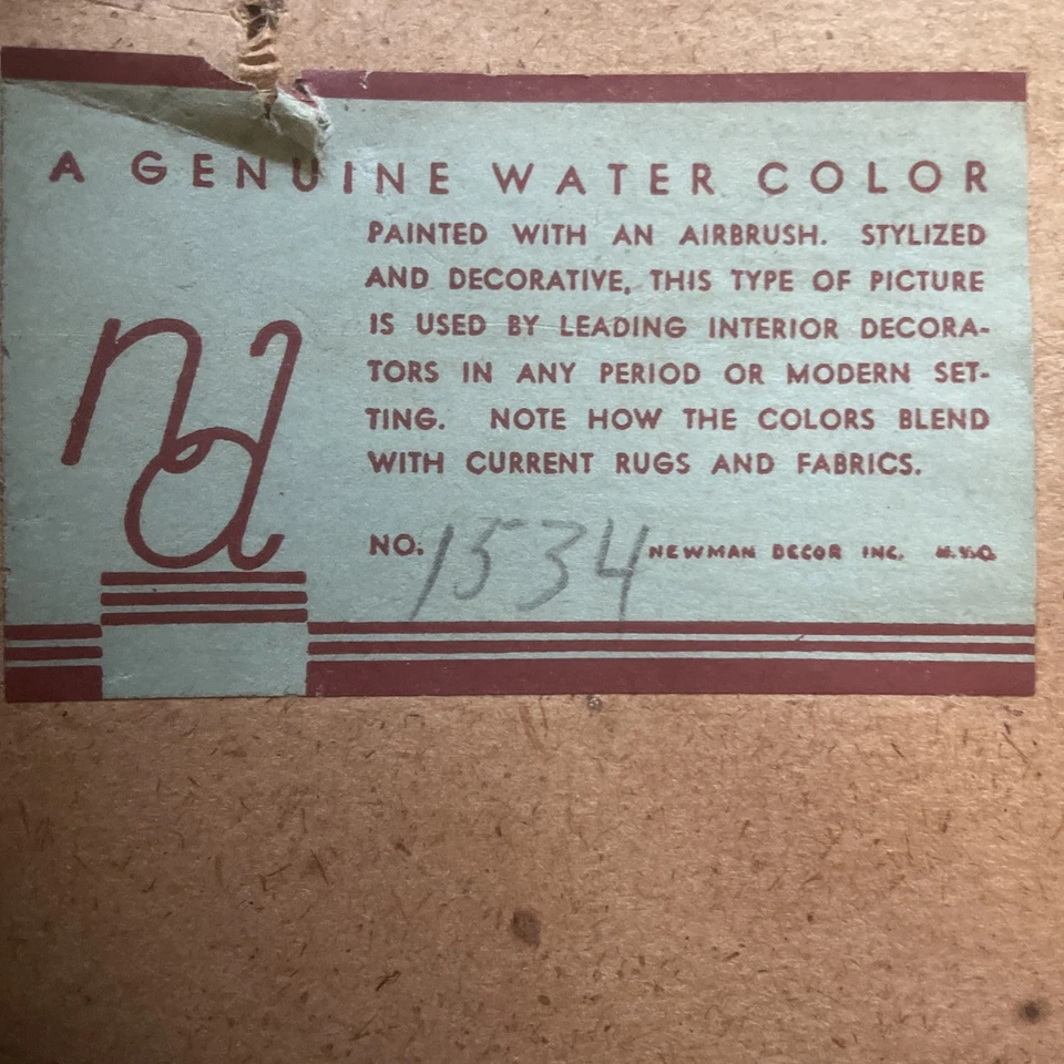 Benjamin Jorj Harris 1940’s Art Deco Floral Watercolor Framed Signed Painting - Image 3 of 4