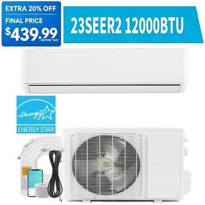 12000 BTU Air Conditioner Mini Split AC Ductless HEAT PUMP 23 SEER2 550 sq.ft