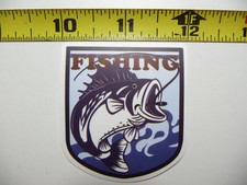 FUN FISHING JUMPING FISH SMALL STICKER DECAL OUTDOORS BOATING FUNNY