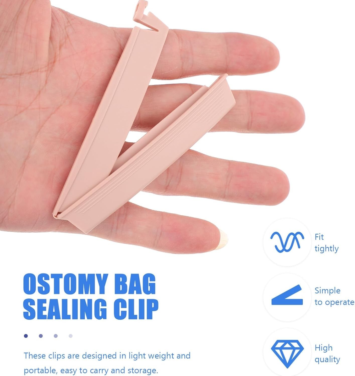 Healifty 10Pcs Ostomy Bag Clip Drainable Pouch Clamp Tail Closure Surefit