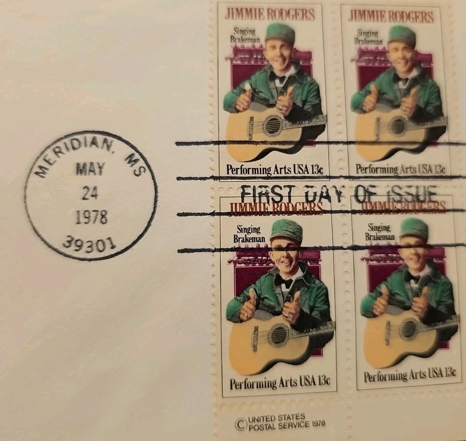 Jimmie Rodgers Father of Country Music ArtCraft 1755 FDC Singing Brakeman - Image 2 of 3