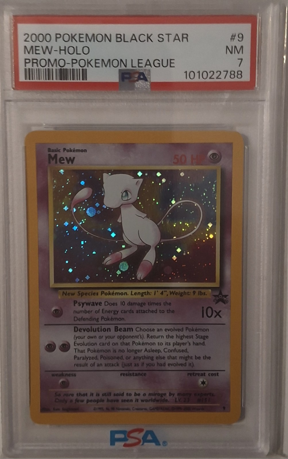 Mew #9 Holo Wizards Black vr5 Star Promo Vintage PSA 7 Pokemon Fr44