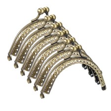 Metal Purse Frames, 3.3" 6Pcs Kiss Lock Clasp Frame for Coin Bag DIY, Bronze