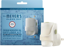 MRS. MEYER'S CLEAN DAY Premium Scented Oil Diffuser Kit, Rain Water, 1 Warmer an