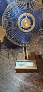 Vintage Sanyo Dynamic Wide 12"  3 Speed Oscillating Adjusting Height Fan EF-6ER