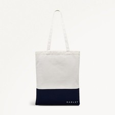Radley Womens Colourblock Responsible Medium Open Top Tote Bag Cream & Navy Blue