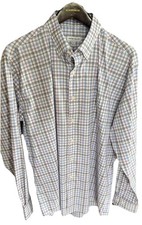 Peter Millar Button Down Plaid Cotton Stretch Shirt XL MSRP 175