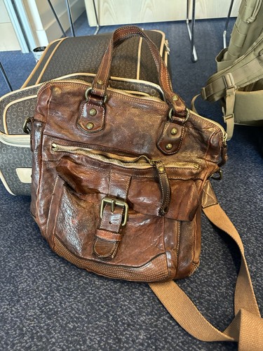 Campomaggi Teodorano Italian Leather Studded Design Womens Handbag Large Brown - Picture 2 of 5