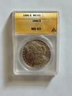 1886 - United States - Silver Morgan $1 - ANACS Graded  MS63 - .900 Silver 🇺🇸