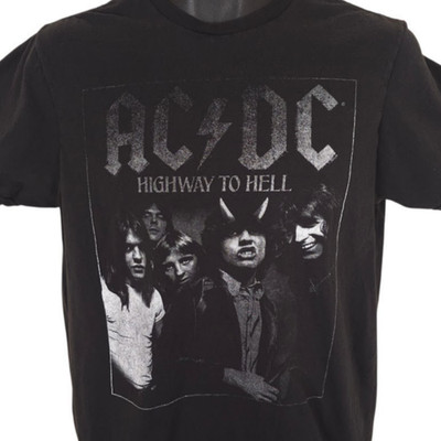 ACDC T Shirt Mens Size Medium Black Highway To Hell Rock Band Tee