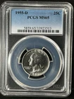 1955-D  25C Washington Quarter Dollar PCGS MS65  33923513