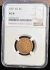 1871-CC $5 Liberty Head Half Eagle NGC VG 8, Rare Carson City!