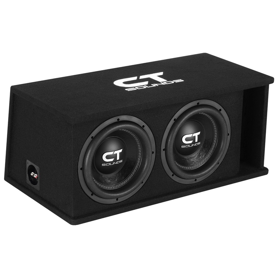 CT Sounds Dual 10” 2600W Complete Bass Package with Loaded Sub Box and ...
