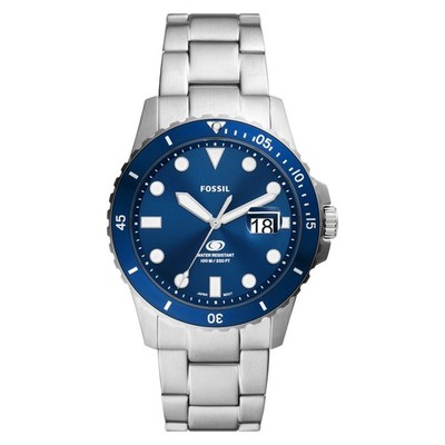 Fossil FS6029 BLUE Edelstahl 42 mm   Herrenuhr  42 mm  Garantie: 2 Jahre Quarz (
