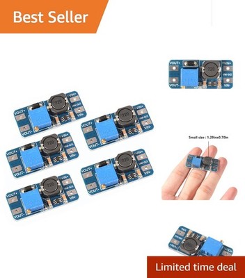 Efficient 5PCS MT3608 DC-DC Boost Converter, 2A Max Output, Adjustable Range