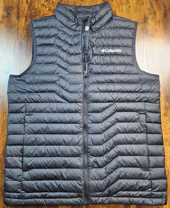 Columbia 650 Puffer Vest Down Feather Zip Up Stand Collar Pocket EUC