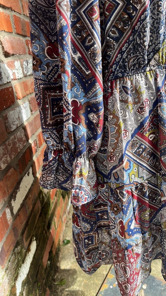 Nuevo con etiquetas Vestido Emma & Michele Manga Larga Paisley Talla Grande Foto 4 de 4