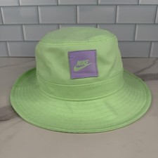 Nike Hat Bucket Fitted Kids One Size Green Purple Apex Logo Sun Move To Zero